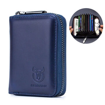 BULLCAPTAIN Genuine Leather Wallet for Men Multi Card Slot ID & Credit Card Bag Rfid Protection Card Holder Multifunctional Coin Purse Mens Business Wallet
