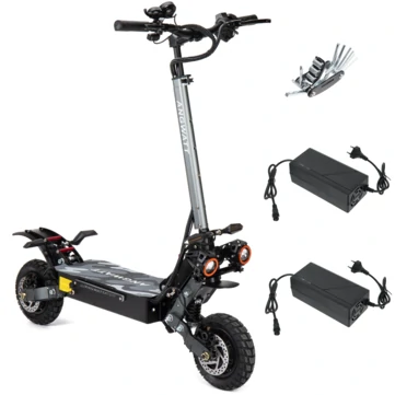 [EU DIRECT] ANGWATT C1 Electric Scooter 52V 28Ah 2400W Dual Motor 10 Inch Off-road Tire Foldable Electric Scooter 60-80km Mileage 150kg Max Load EU Plug G2 Master