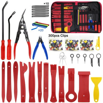 335pcs Car Audio Installation Removal Tool Interior Door Panel Pry Plate Navigation Instrument Clip Set
