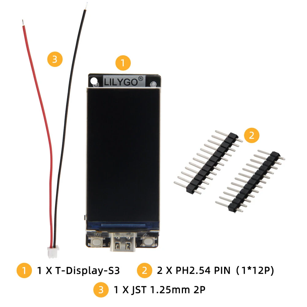 LILYGO® T-Display-S3 ESP32-S3 1.9 inch ST7789 LCD Display Development Board WIFI Bluetooth5.0 Wireless Module 170*320 Resolution