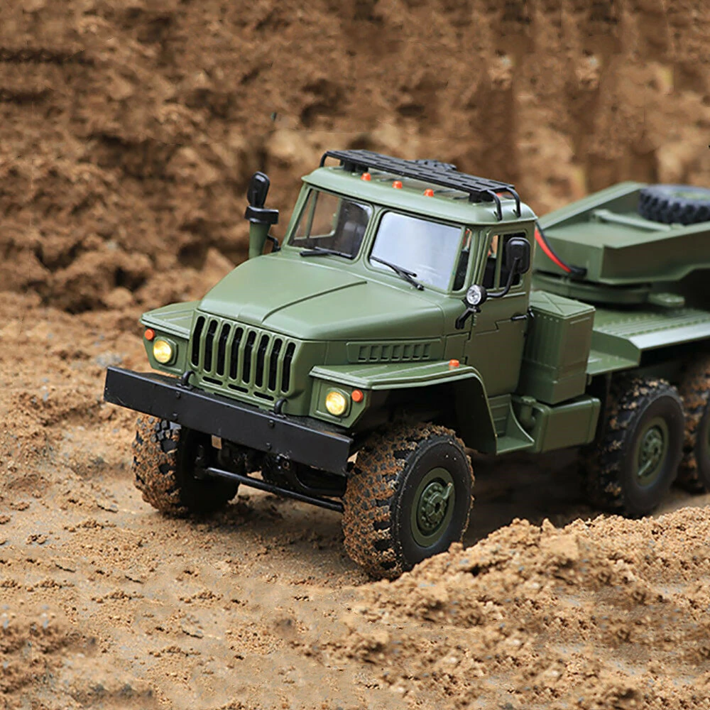 WPL B36-3 Ural 1/16 2.4G 6WD RTR Rc Car Military Truck With Trailer Rock Crawler Vehicle Models Toy Proportional Control