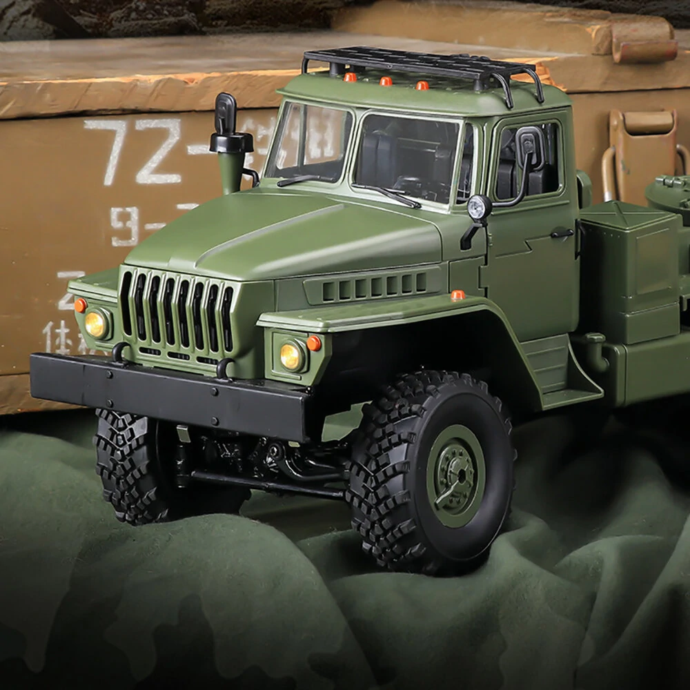 WPL B36-3 Ural 1/16 2.4G 6WD RTR Rc Car Military Truck With Trailer Rock Crawler Vehicle Models Toy Proportional Control