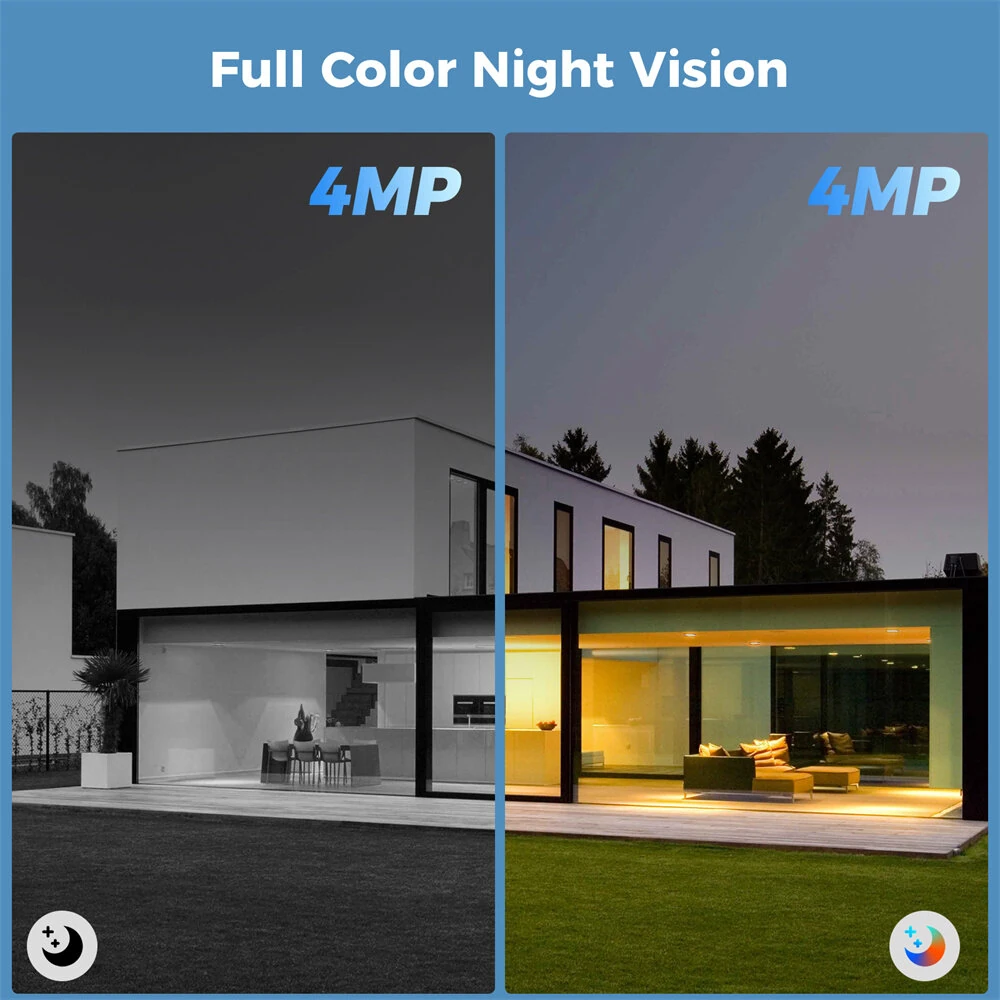 Hiseeu C90B 4MP Solar WIFI IP Camera Full Color Night Vision IP65 Waterproof AI Motion Detection Two-Way Audio 100% Wireless Eseecloud App Smart Home Surveillance Monitor