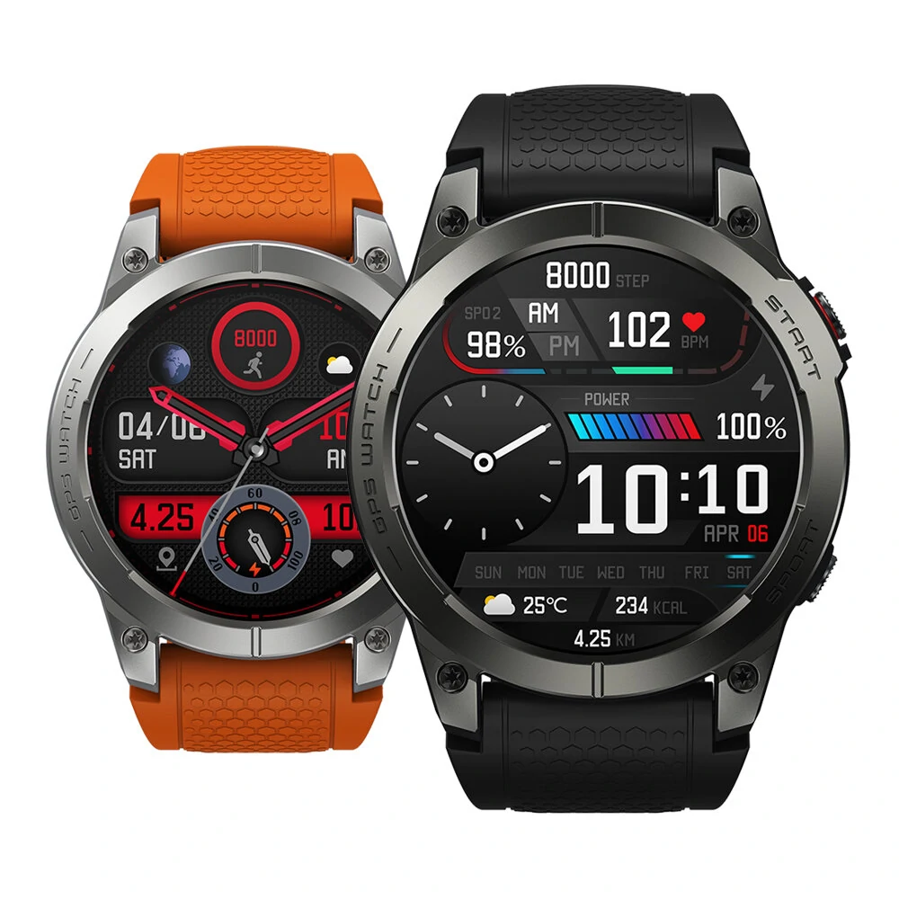 [Flagship 2023] Zeblaze Stratos 3 Premium GPS Smart Watch 1.43 inch Ultra 466*466 Pixels HD AMOLED Display Built-in GPS Hi-Fi Bluetooth Phone Calls BT5.3 IP68 Waterproof Smart Watch