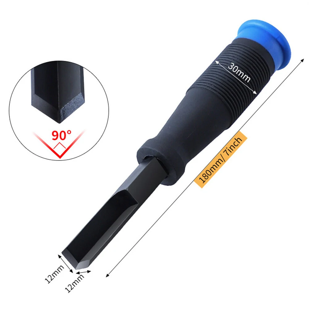 90° Right Angle Chisel Tool with Sturdy Plastic Handle High Carbon Steel Body for Efficient Grooving Work