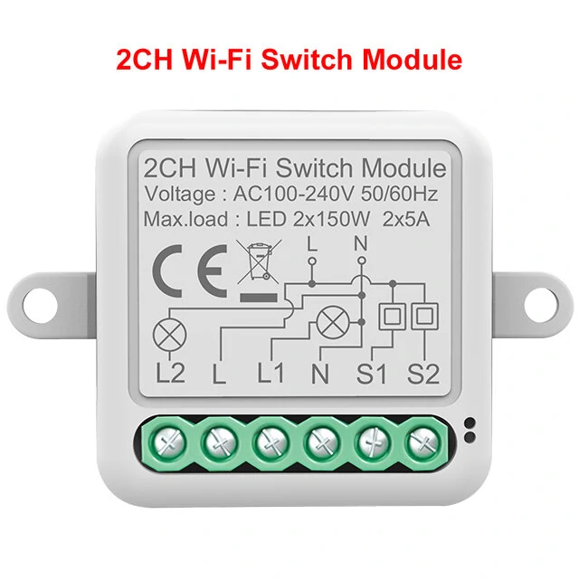 Tuya WiFi Smart Switch Module Electrical Switching 1/2/3/4Gang Lighting Switch Module Mobile APP Control