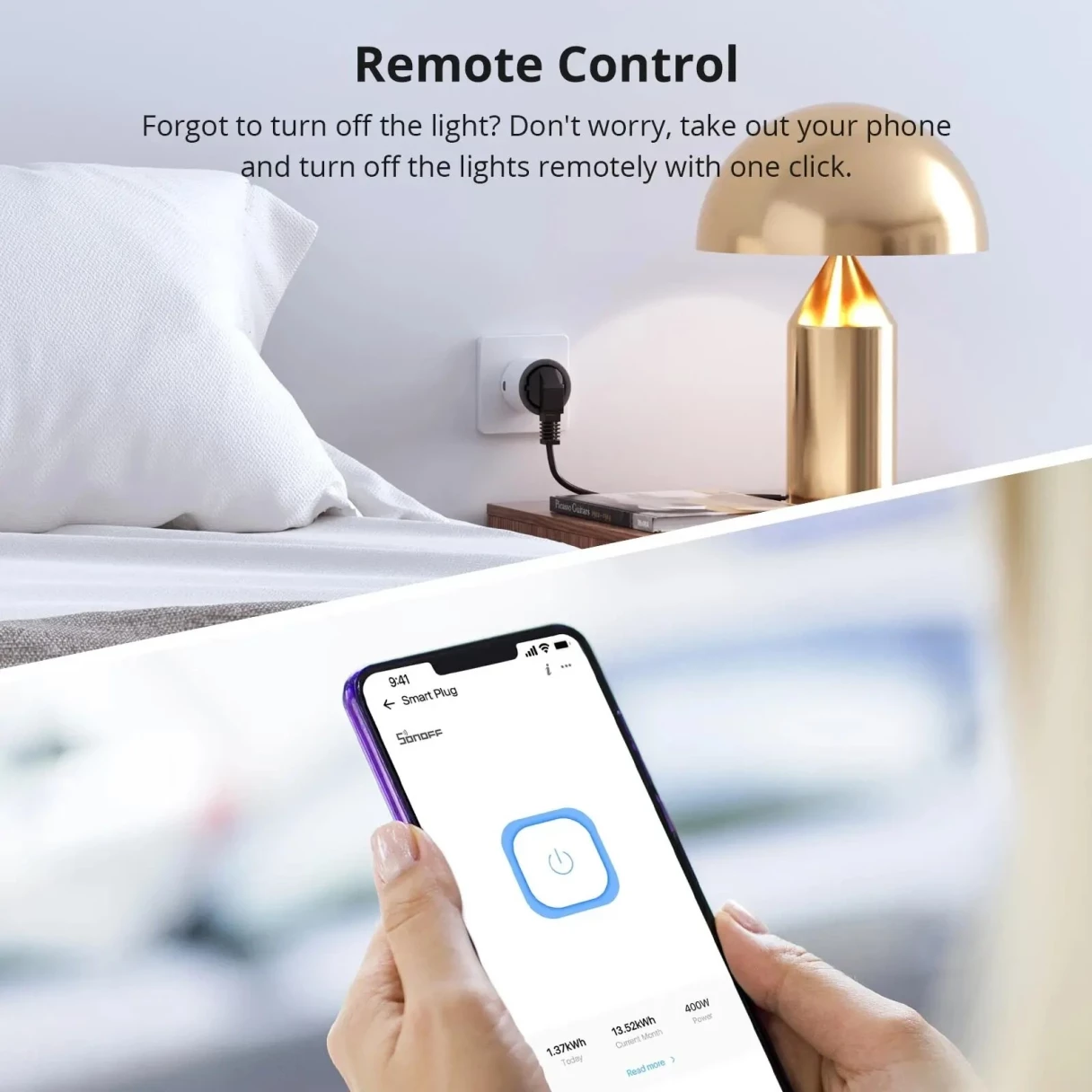 SONOFF S60 Type F/E EU Plug WiFi Socket Smart Home Power Monitor Outlet Overload Protection Timer Smart Scene Remote Control via Alexa Google Home IFTTT