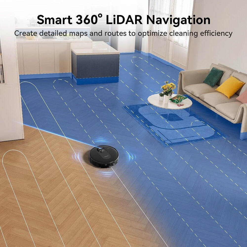 [EU Direct] Proscenic Q8MAX Robot Vacuum Cleaner, Laser Navigation, 4.2KPa Suction, Dual Spin Mops, Carpet Detection,Ultrasonic Carpet Recognition, App & Alexa Voice Control