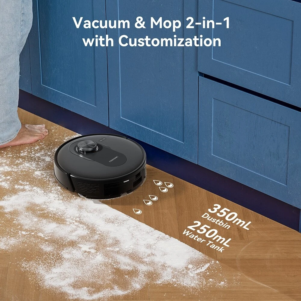 [EU Direct] Proscenic Q8MAX Robot Vacuum Cleaner, Laser Navigation, 4.2KPa Suction, Dual Spin Mops, Carpet Detection,Ultrasonic Carpet Recognition, App & Alexa Voice Control