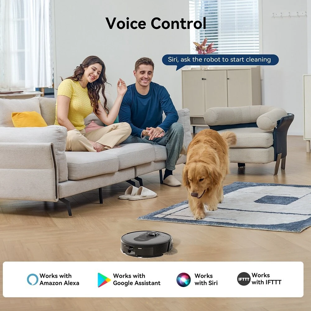 [EU Direct] Proscenic Q8MAX Robot Vacuum Cleaner, Laser Navigation, 4.2KPa Suction, Dual Spin Mops, Carpet Detection,Ultrasonic Carpet Recognition, App & Alexa Voice Control