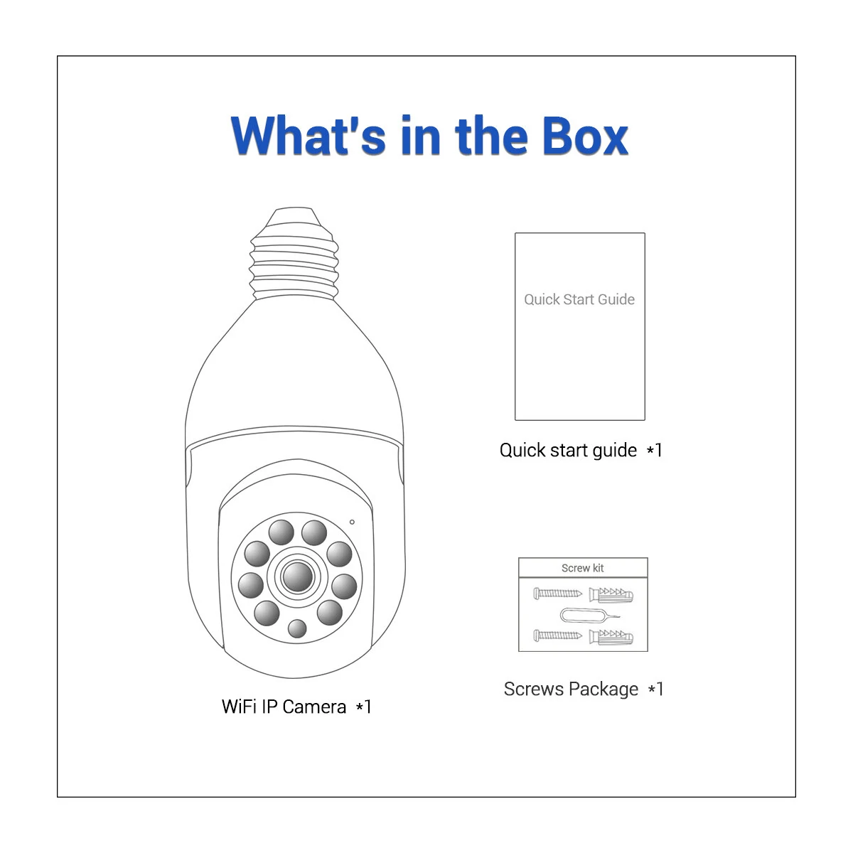 PR001 4MP IP Wifi Camera Motion Detection Mobile Tracking E27 Lamp Bulb Camera Alarm App Push Support Alexa Google Home