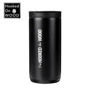 Hooked On Wood 400ML 304 Stainless Steel Coffee Cup Portable Travel Car Vacuum Insulated Keep Cold Hot Bottle Thermal Mug Leakproof