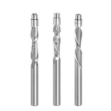 LAVIE 6mm 6.35mm Shank Solid Carbide Bearing Guided Two Flute Flush Trim Router Bits Woodworking Milling Cutters Z06AT3A