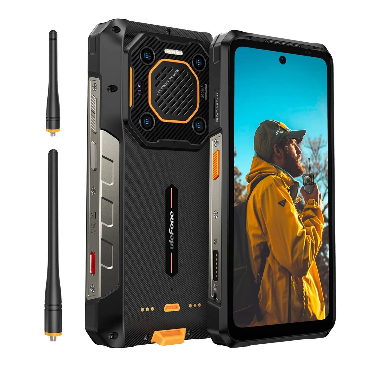 Ulefone Armor 26 Ultra Walkie Talkie 5G 200MP Quad Camera 64MP Night Vision 121dB Thunder Speaker 15600mAh 120W Fast Charge 24GB 512GB Dimensity 8020 NFC 6.78 inch 120Hz IP68 IP69K Waterproof Rugged Smartphone