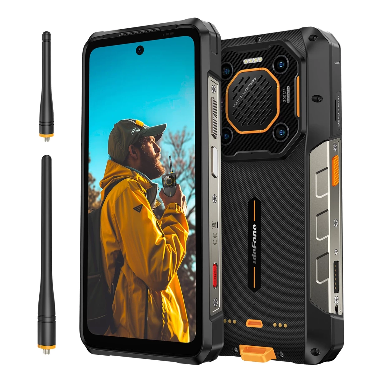 Ulefone Armor 26 Ultra Walkie Talkie 5G 200MP Quad Camera 64MP Night Vision 121dB Thunder Speaker 15600mAh 120W Fast Charge 24GB 512GB Dimensity 8020 NFC 6.78 inch 120Hz IP68 IP69K Waterproof Rugged Smartphone