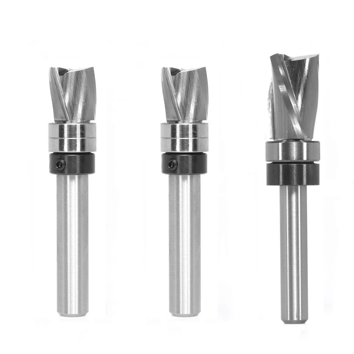 1/4" 8mm Shank Flush Trim Router Bit Solid CNC Carbide Trim Router Bits for Wood Trimming