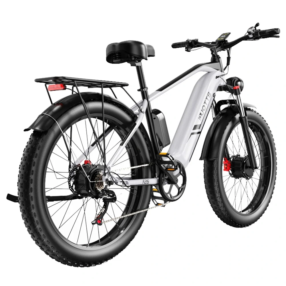 [EU DIRECT] DUOTTS F26 Electric Bike 48V 20AH SamsungBattery 750W*2 Dual Motors 26*4.0inch Fat Tires APP Support 50KM Max Mileage 150KG Max Load Electric Bicycle