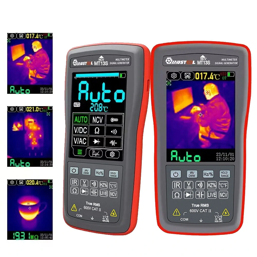 2024 NEW Mustool MT13S 2 In 1 192*192 Thermal Imager Multimeter 10000 Counts 2.8 Inch Touch Screen Electric Circuit Automobile Inspect IR Thermal Camera Multimeter