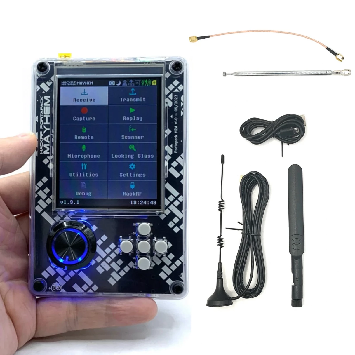 PortaPack H2 Signature Edition HackRF One 1MHz to 6GHz SDR withMayhem Firmware GPS Simulation Support & Built-in Microphone High Performance HackRF Device with Top Accuracy TCXO Crystal Oscillator