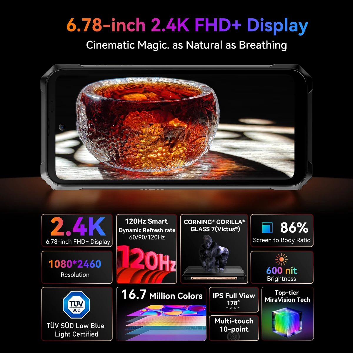 Blackview BL9000 PRO 5G Thermal Imaging 36GB 512GB Dimensity 8020 50MP Camera 6.78 inch 2.4K 120Hz 8800mAh 120W Fast Charge Android 14 NFC IP68 IP69K Waterproof Rugged Smartphone