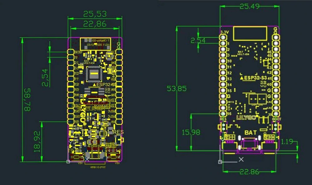 LILYGO® T-Display-S3 AMOLED ESP32-S3 1.91-inch RM67162 Display Development Board WiFi Bluetooth 5.0 Wireless Module