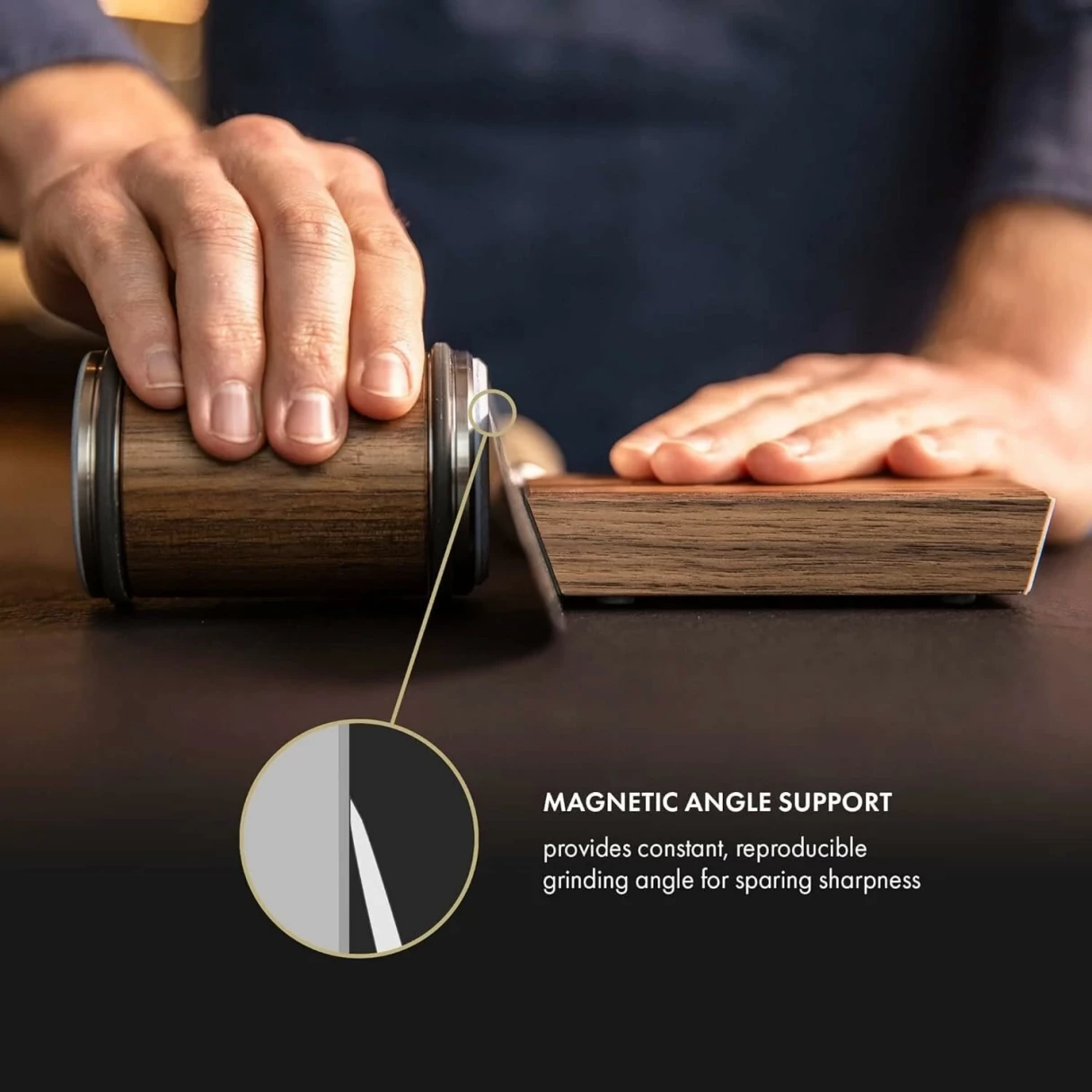 Newly Knife Sharpener Rolling Magnetic Knife Sharpener Kit Roller Edge Countertop Rolling Knife Sharpener Tool Two Sharpening Angles of 15° and 20° for Any Hardness Steel Makes Knife Sharpening