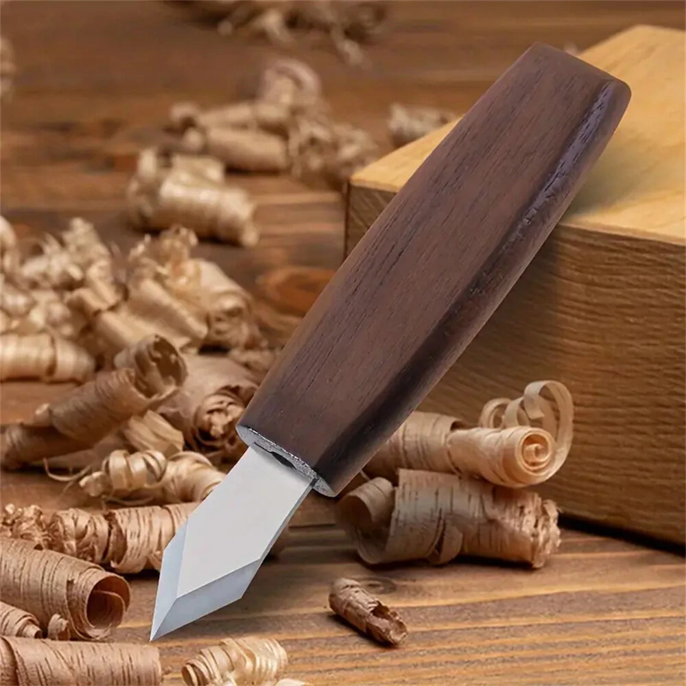 Marking Knife Double Bevel Striking Knife With CR-V Sharp Blade Wooden Handle For Woodworking Carving And Marking