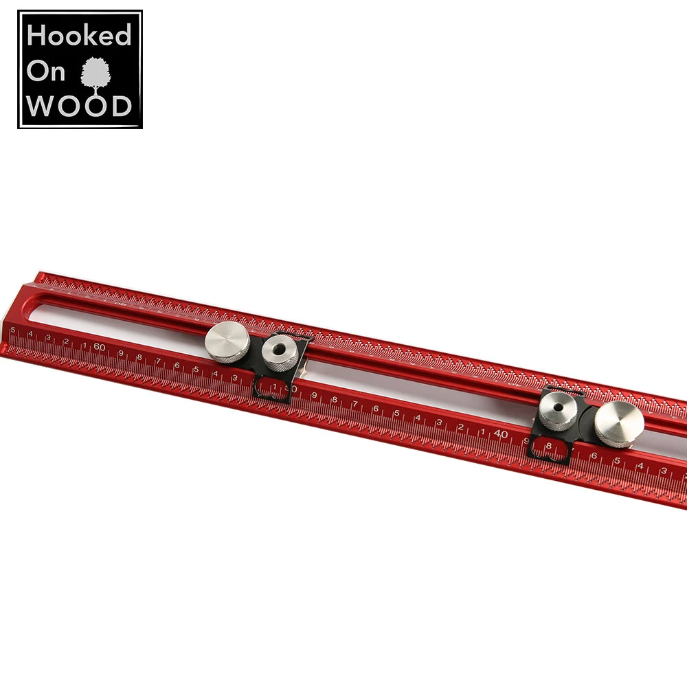 HONGDUI Hooked On Wood MT-2465 PRO Scriber Marking T Square Ruler Aluminum Alloy Hole Positioning Marking Gauge