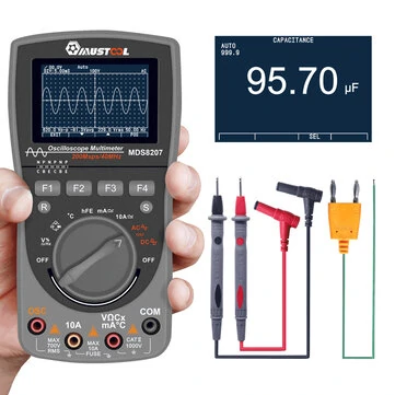 MUSTOOL MDS8207 Intelligent 2 in 1 Digital 40MHz 200Msps/S Oscilloscope 6000 Counts True RMS Multimeter