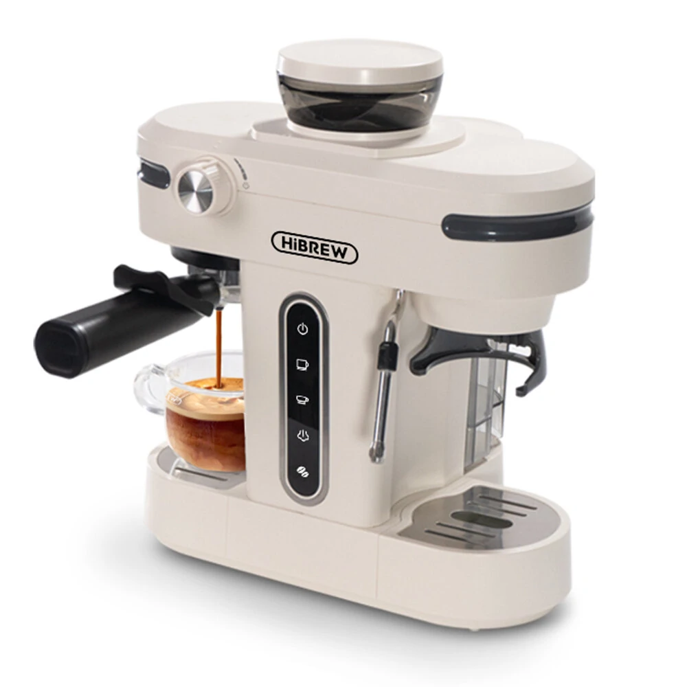 [EU Direct] HiBREW H14 Espresso Coffee Machine, 20 Bar High Pressure, 15-gear Grinder Setting, Pre-brew Function, NTC Temperature Control, Cup Capacity Setting