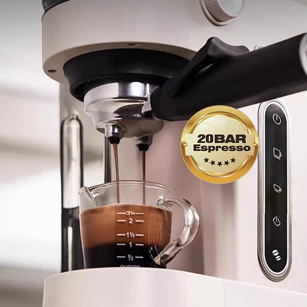 [EU Direct] HiBREW H14 Espresso Coffee Machine, 20 Bar High Pressure, 15-gear Grinder Setting, Pre-brew Function, NTC Temperature Control, Cup Capacity Setting