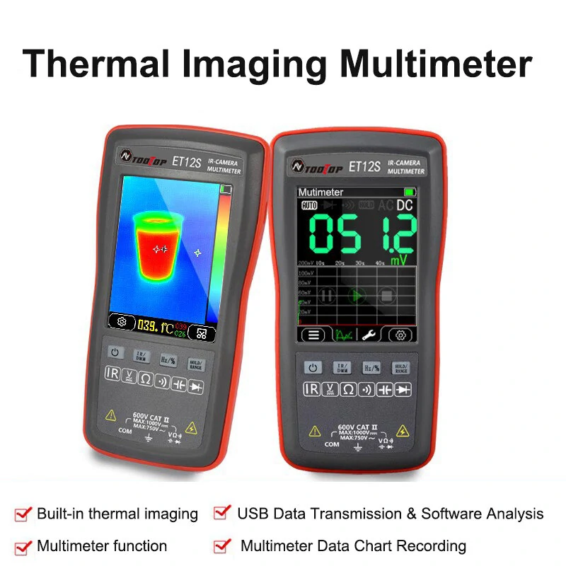 TOOLTOP ET11S/ET12S 2In1 Thermal Imager Digital Multimeter 6000 Count Voltage Current Resistance Capacitance Diode Frequency Tester PC Data Transfer