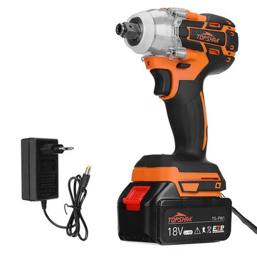 Topshak TS-PW1 380N.M Brushless Electric Impact Wrench LED Working Light Rechargeable Woodworking Maintenance Tool W/ Battery Also For Mak