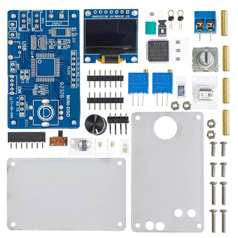 DIY Mini Digital Oscilloscope Kit STC8K8A Microcontroller Electronic Soldering Practice Parts