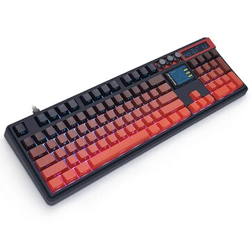 SKYLOONG GK104 Pro Tri-mode Mechanical Keyboard with Dual Screen Display 3 Knobs Hot-Swappable RGB Gasket Structure KTT Switch 2.4G/bluetooth 5.1/Wired Gaming Keyboard