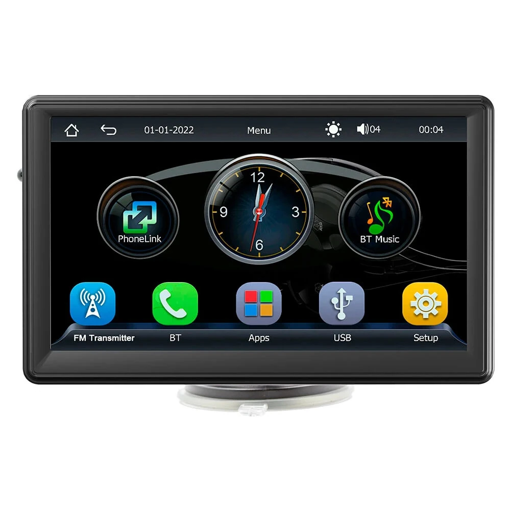 Wireless Carplay AHD 7" Portable Car MP5 Player bluetooth Multimedia Card Slot Reverse Image Android Auto Portable Car Stereo Touch Screen Dashboard