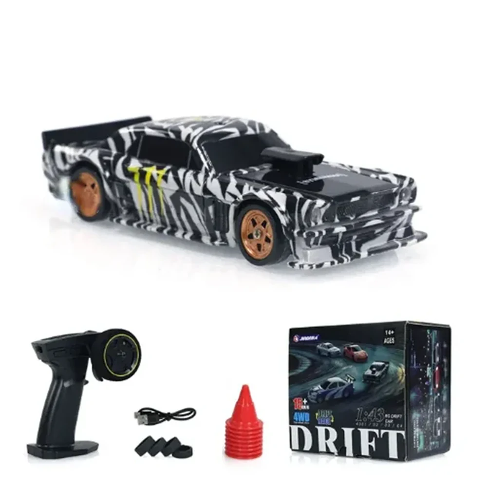 JIABAILE 4301/02/03/04 RTR 1/43 2.4G 4WD Drift RC Car Mini Race LED Light  Radio Control High-Speed Motor On-Road Racing Vehicle Model Boys Gifts Outdoor Toys