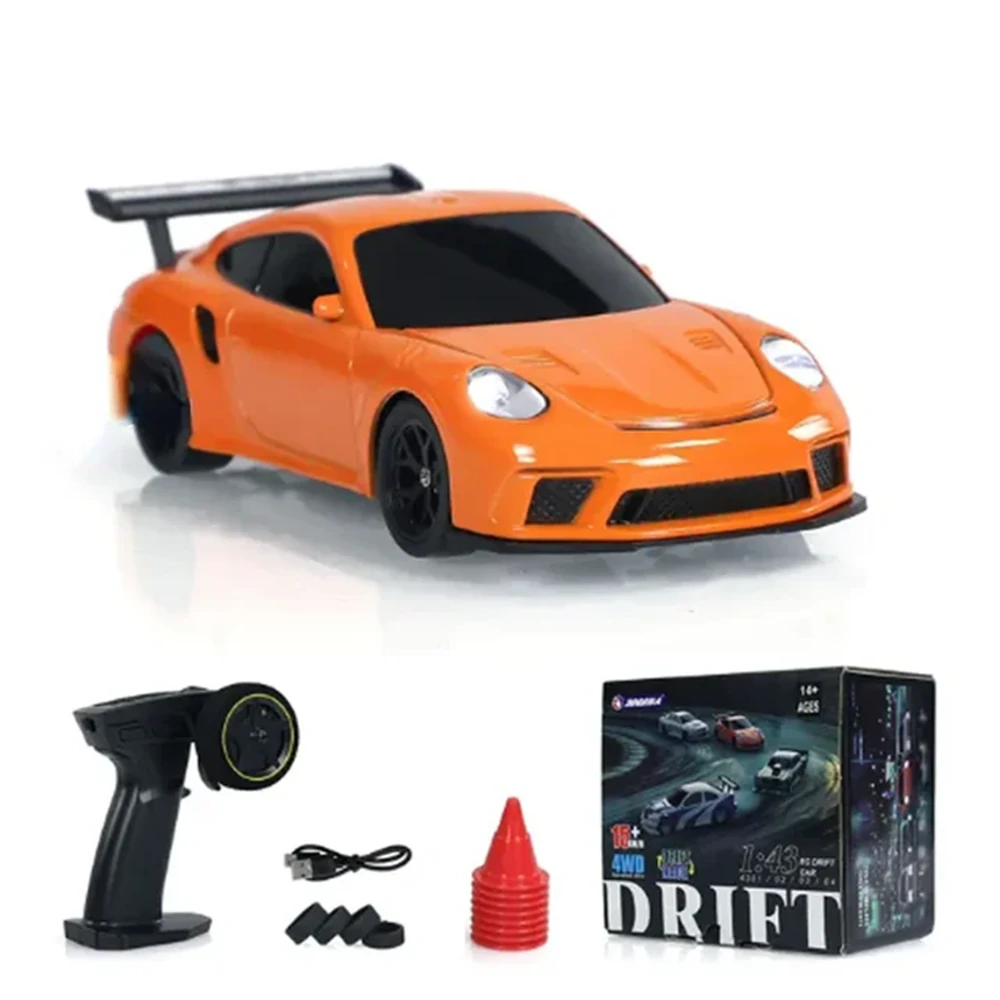 JIABAILE 4301/02/03/04 RTR 1/43 2.4G 4WD Drift RC Car Mini Race LED Light  Radio Control High-Speed Motor On-Road Racing Vehicle Model Boys Gifts Outdoor Toys