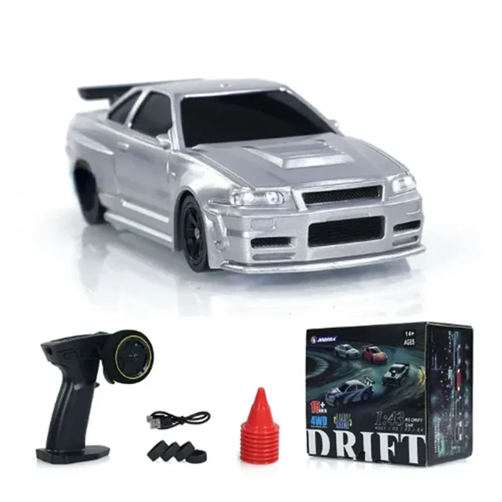 JIABAILE 4301/02/03/04 RTR 1/43 2.4G 4WD Drift RC Car Mini Race LED Light  Radio Control High-Speed Motor On-Road Racing Vehicle Model Boys Gifts Outdoor Toys