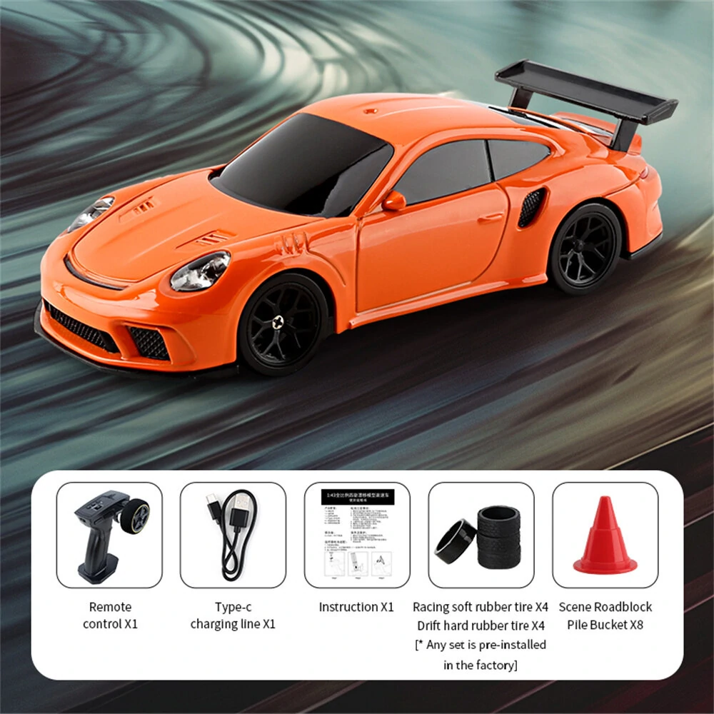 JIABAILE 4301/02/03/04 RTR 1/43 2.4G 4WD Drift RC Car Mini Race LED Light  Radio Control High-Speed Motor On-Road Racing Vehicle Model Boys Gifts Outdoor Toys