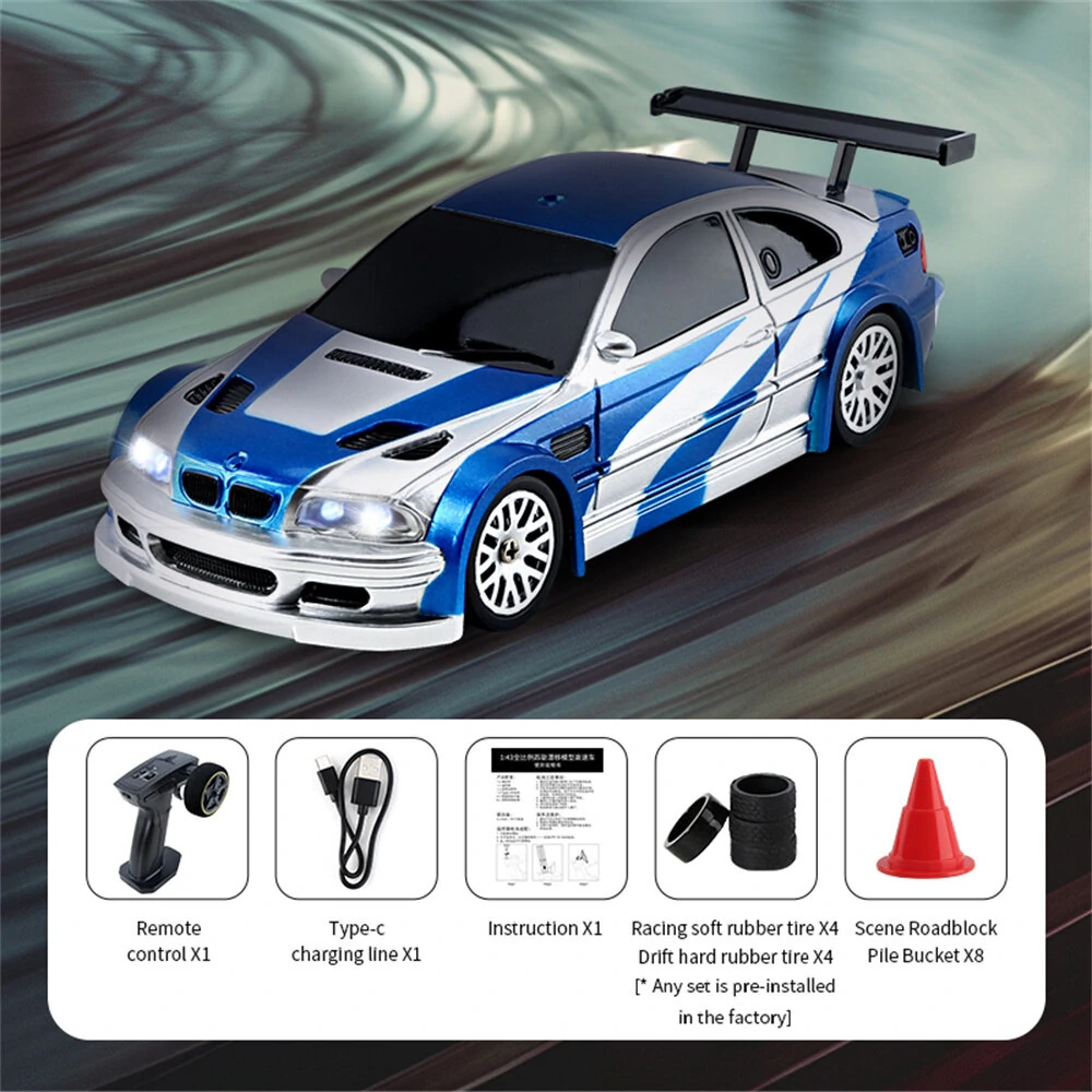 JIABAILE 4301/02/03/04 RTR 1/43 2.4G 4WD Drift RC Car Mini Race LED Light  Radio Control High-Speed Motor On-Road Racing Vehicle Model Boys Gifts Outdoor Toys