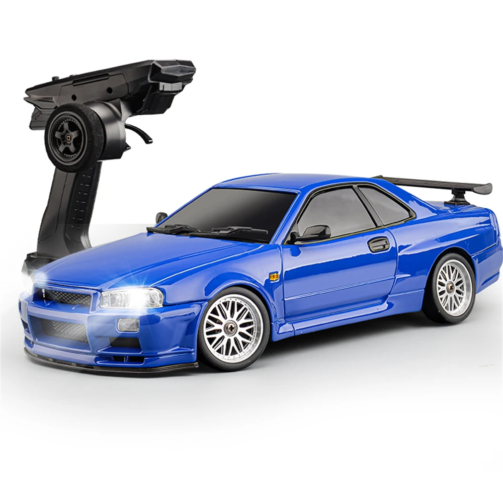 LDRC 1899/A99 RTR 1/18 2.4G RWD RC Car Drift GTR R34 Optional Gyro LED Light On-Road Full Proportional Alloy Body Shell Racing Vehicles Models Toys