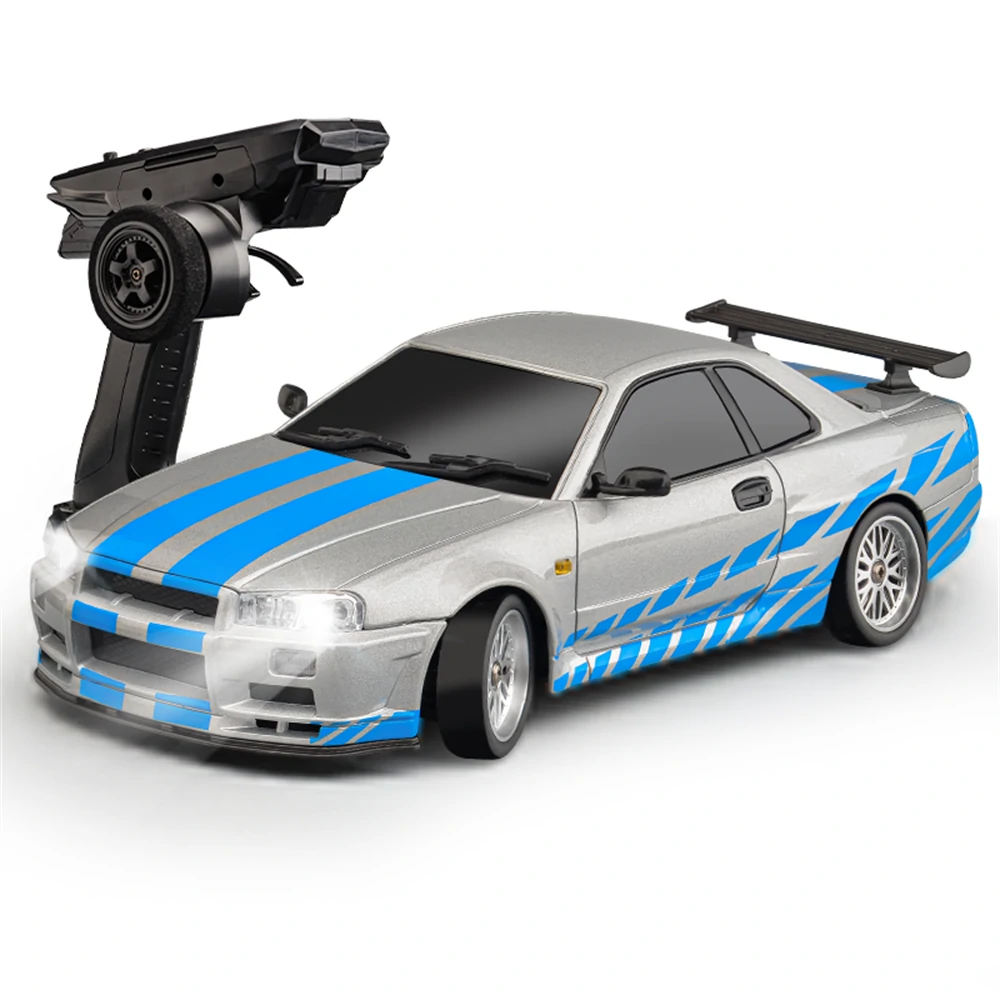 LDRC 1899/A99 RTR 1/18 2.4G RWD RC Car Drift GTR R34 Optional Gyro LED Light On-Road Full Proportional Alloy Body Shell Racing Vehicles Models Toys