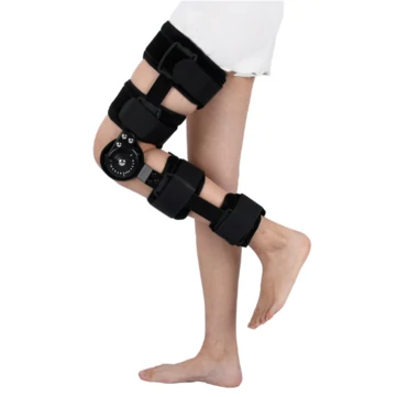 Adjustable Hinged Knee Brace Knee Support Patella Brace Support Stabilizer Pad Orthosis Splint Wrap Orthopedic Guard Protector free strap