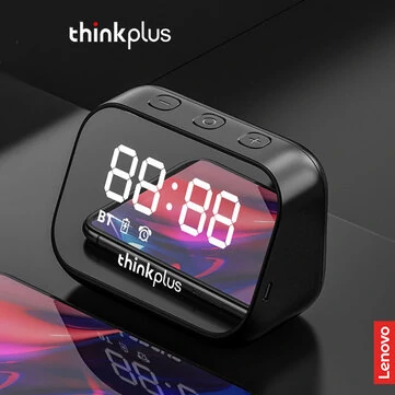 Lenovo thinkplus TS13 Speaker Alarm Clock Mirror Wireless Bluetooth Speaker LED Digital Stereo Desktop