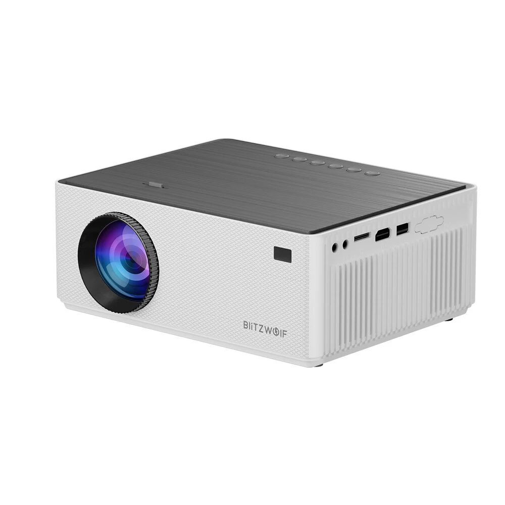 BlitzWolf®BW-V8 FHD Projector LCD LED Android 11.0 OS 480ANSI Lumens 4D Keystone Correction Dual-5G WIFI 4K Decoding Digital Zoom Mini Portable Projector Outdoor Movie