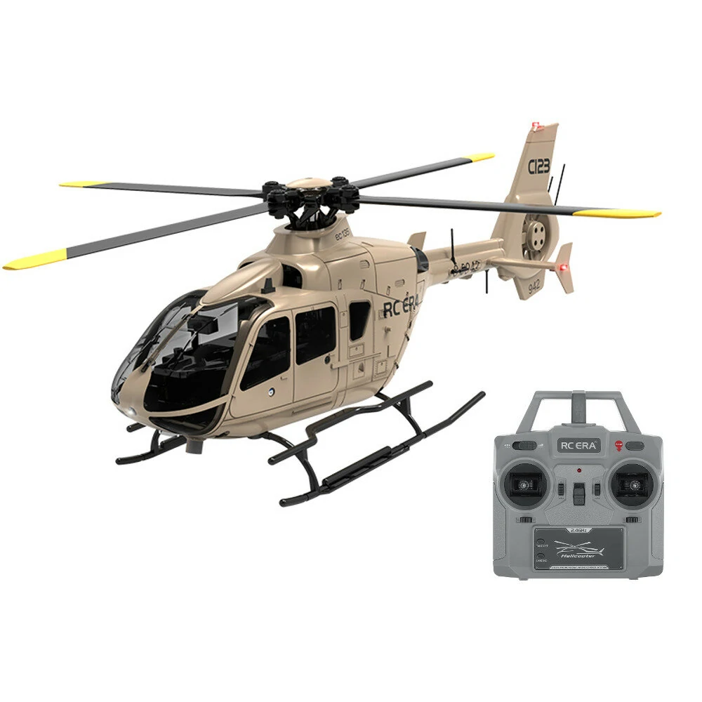 RC ERA C123 2.4G 6CH 6-Axis Gyro Optical Flow Localization Altitude Hold 1:36 EC135 Scale RC Helicopter RTF