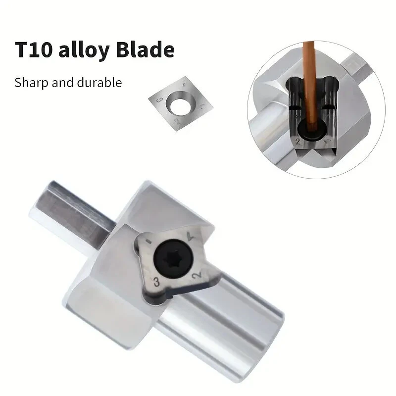 ENJOYWOOD Woodworking Chamfer Tool T10 Alloy Blade Stainless Steel 9mm Hex Shank for 19mm/20mm Dog Holes Polished Finish for Electric Drills