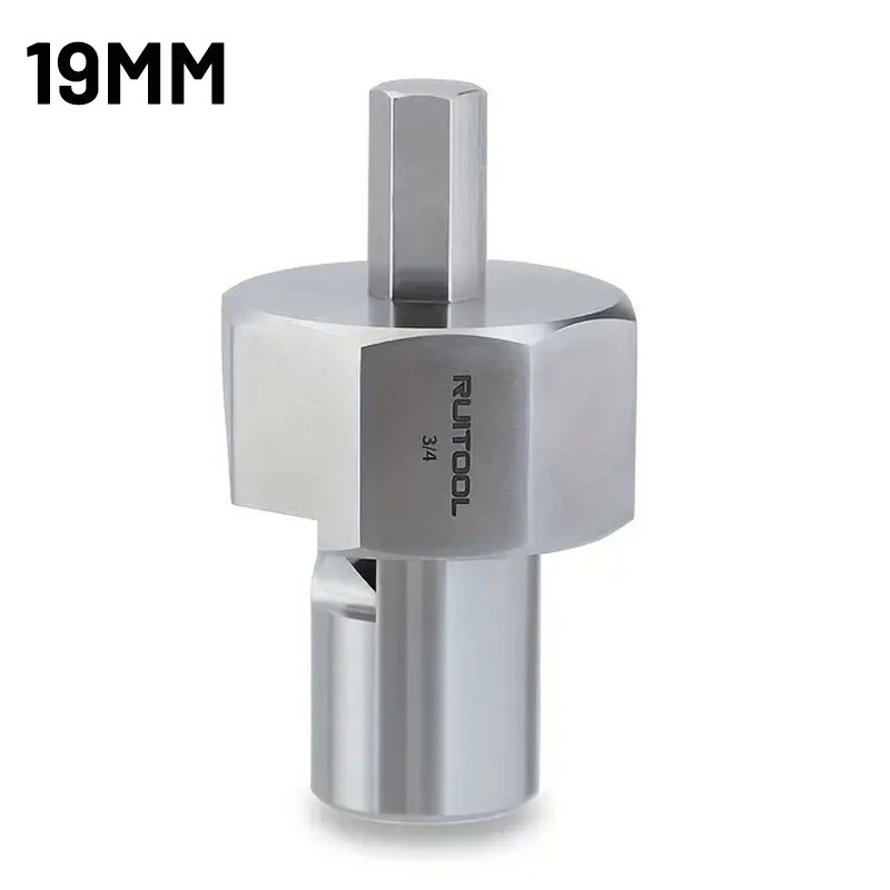 RUITOOL Woodworking Chamfer Reamer Tool T10 Alloy Blade Stainless Steel 9mm Hex Shank for 19mm/20mm Dog Holes Polished Finish for Electric Drills