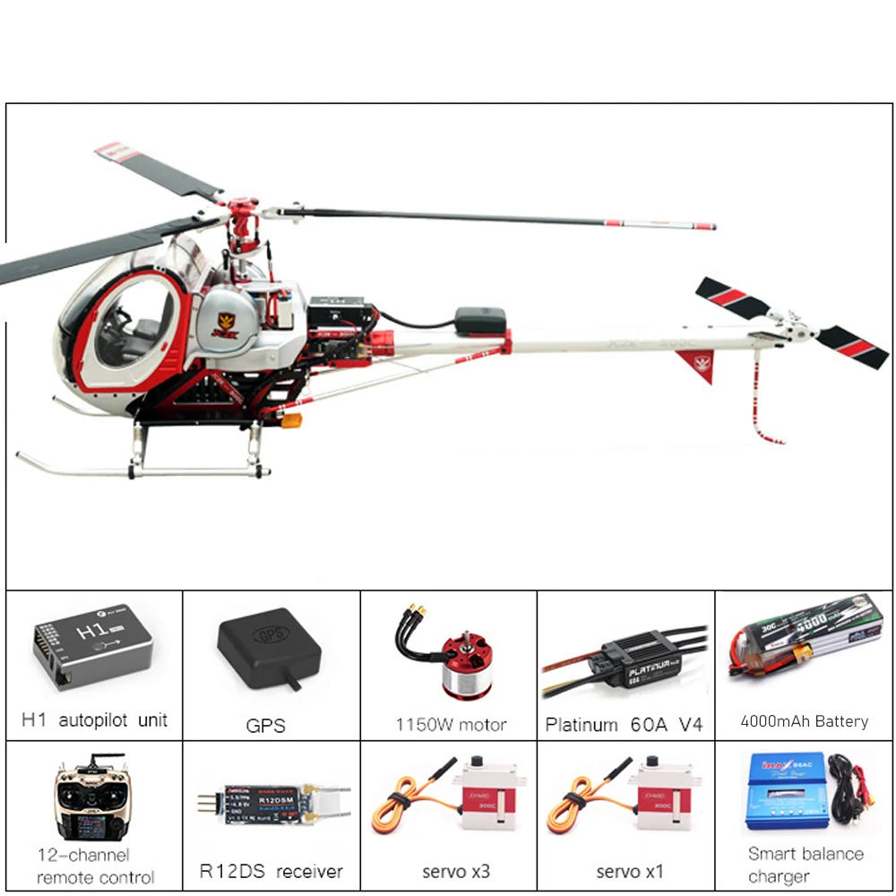 JCZK 300C PRO 470L DFC 6CH Schweizer Scale RC Helicopter RTF One-Key Return H1 GPS Hover with AT9S PRO Transmitter